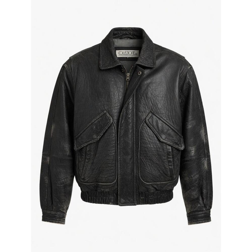 Vintage 80’s | Collezione S.A. | Leather bomber jacket | size M